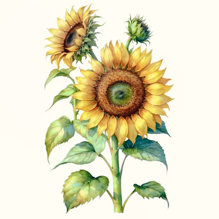 Sunflower 100% Cotton Fabric Panel Block EE2338