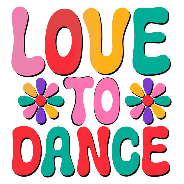 Love to Dance 100% Cotton Fabric Panel Block EE2400