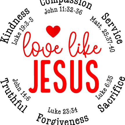 Love Like Jesus 100% Cotton Fabric Panel Block EE2461