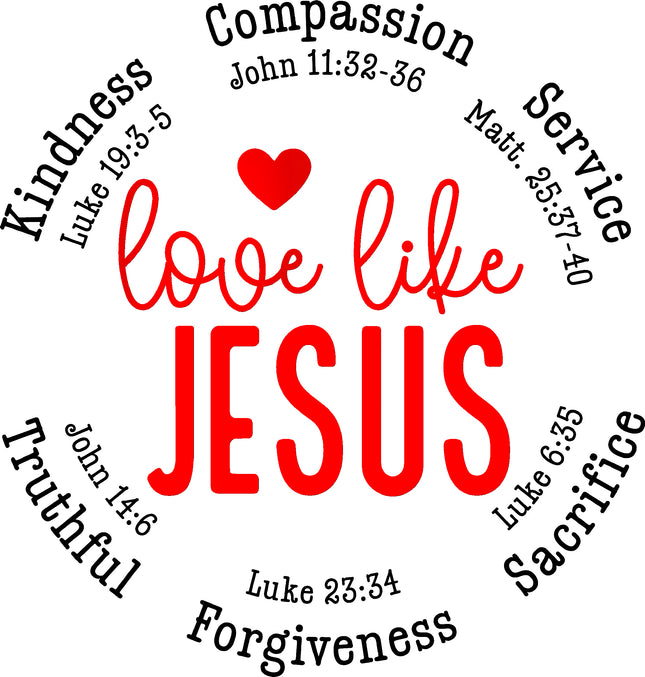 Love Like Jesus 100% Cotton Fabric Panel Block EE2461