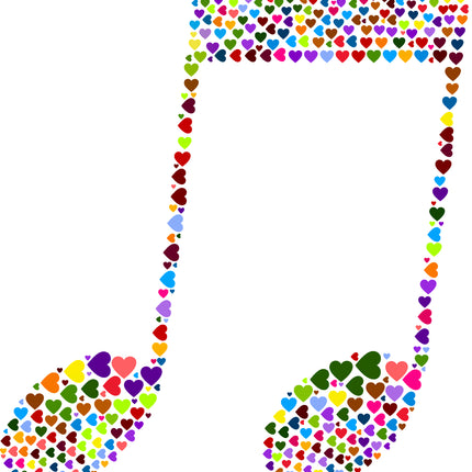 Colorful Music Note 100% Cotton Fabric Panel Block EE2506