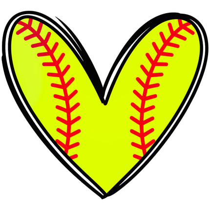 Softball Heart 100% Cotton Fabric Panel Block EE2542