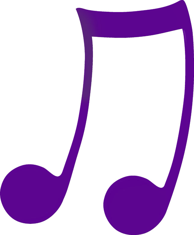 Purple Music Note 100% Cotton Fabric Panel Block EE2700