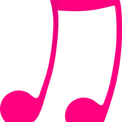 Pink Music Note 100% Cotton Fabric Panel Block EE2702