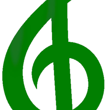 Green Treble Clef Note 100% Cotton Fabric Panel Block EE2710