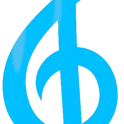 Blue Treble Clef Note 100% Cotton Fabric Panel Block EE2711