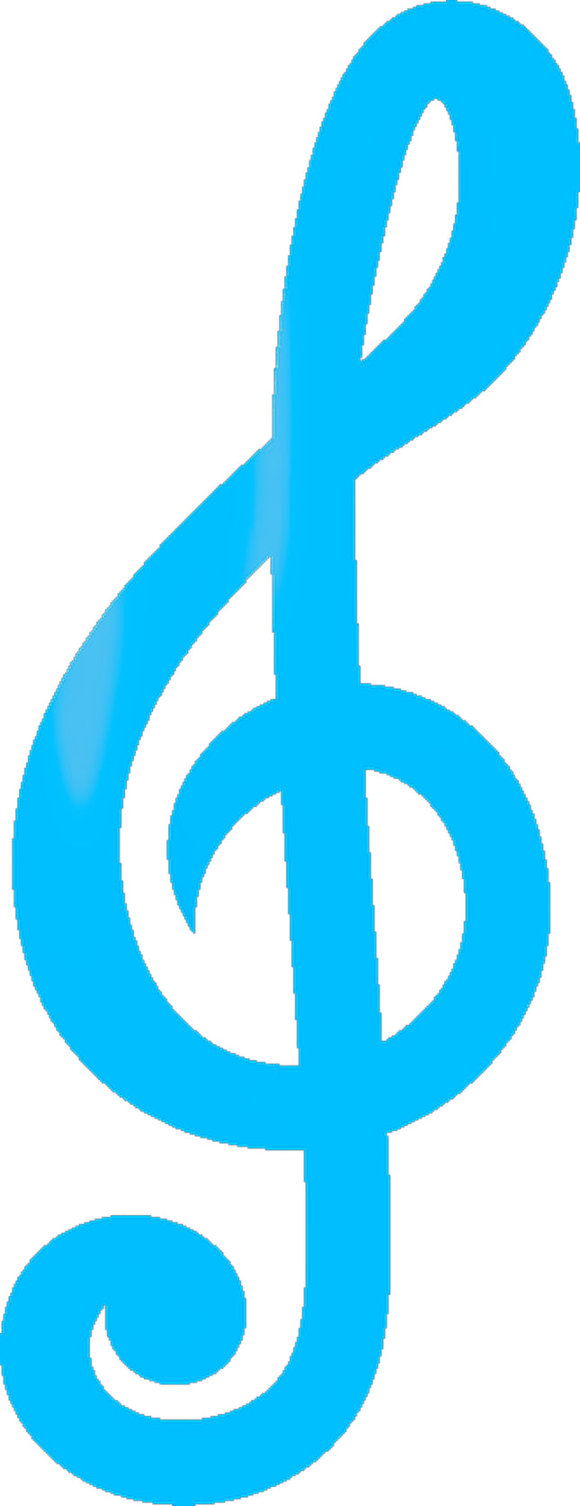 Blue Treble Clef Note 100% Cotton Fabric Panel Block EE2711