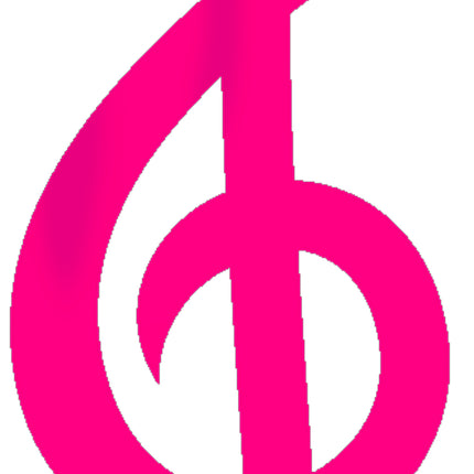 Pink Treble Clef Note 100% Cotton Fabric Panel Block EE2712