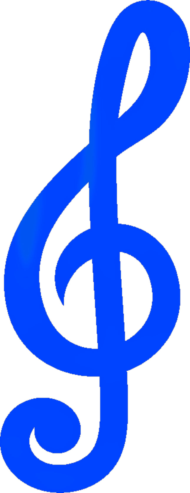 Blue Treble Clef Note 100% Cotton Fabric Panel Block EE2713