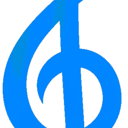 Blue Treble Clef Note 100% Cotton Fabric Panel Block EE2715