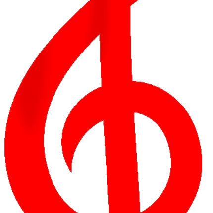 Red Treble Clef Note 100% Cotton Fabric Panel Block EE2716