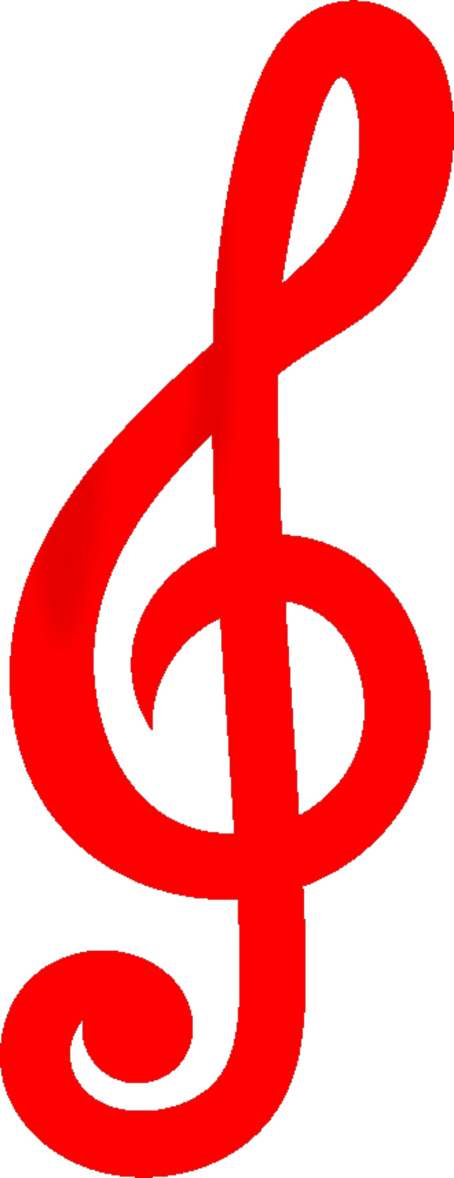 Red Treble Clef Note 100% Cotton Fabric Panel Block EE2716