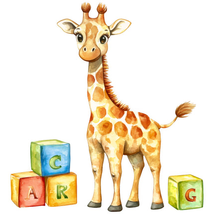 Giraffe 100% Cotton Fabric Panel Block EE2730