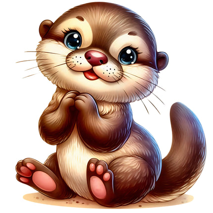 Baby Otter 100% Cotton Fabric Panel Block FLIP-EE2770