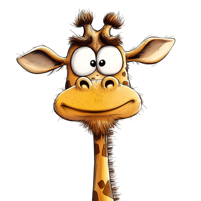 Quirky Humor Giraffe 100% Cotton Fabric Panel Block EE2773