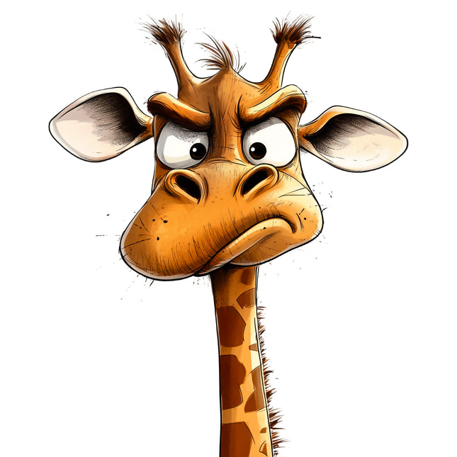 Quirky Humor Giraffe 100% Cotton Fabric Panel Block EE2774