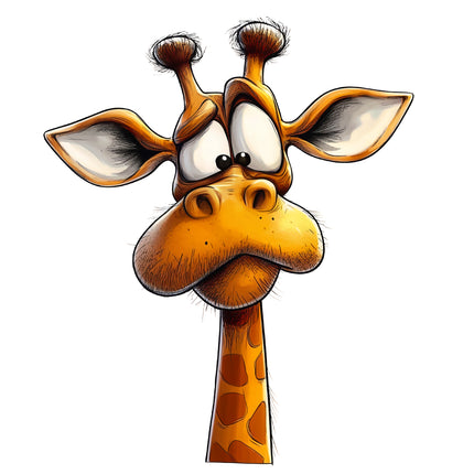 Quirky Humor Giraffe 100% Cotton Fabric Panel Block EE2775