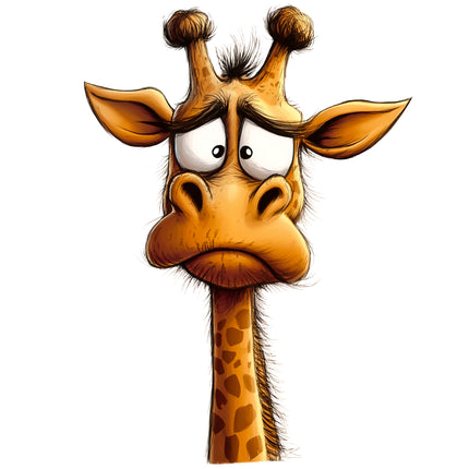 Quirky Humor Giraffe 100% Cotton Fabric Panel Block EE2778