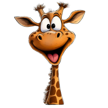 Quirky Humor Giraffe 100% Cotton Fabric Panel Block EE2779