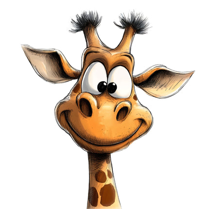 Quirky Humor Giraffe 100% Cotton Fabric Panel Block EE2780