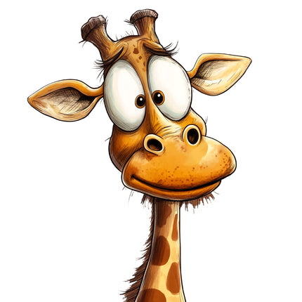 Quirky Humor Giraffe 100% Cotton Fabric Panel Block EE2781