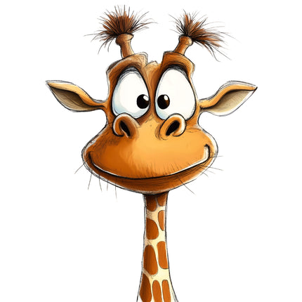 Quirky Humor Giraffe 100% Cotton Fabric Panel Block EE2783