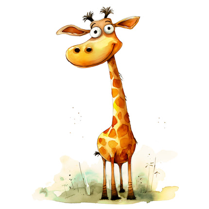 Quirky Humor Giraffe 100% Cotton Fabric Panel Block EE2784