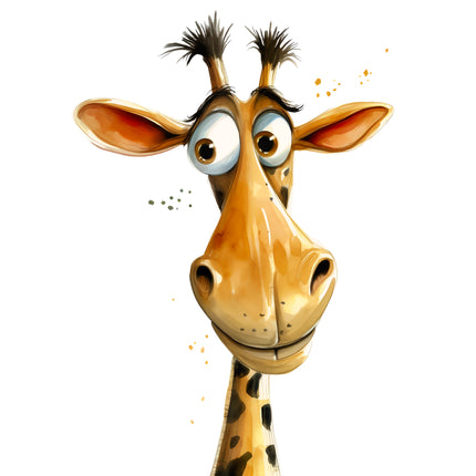 Quirky Humor Giraffe 100% Cotton Fabric Panel Block EE2785