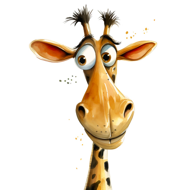 Quirky Humor Giraffe 100% Cotton Fabric Panel Block EE2785