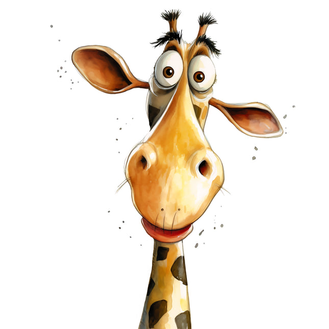 Quirky Humor Giraffe 100% Cotton Fabric Panel Block EE2788