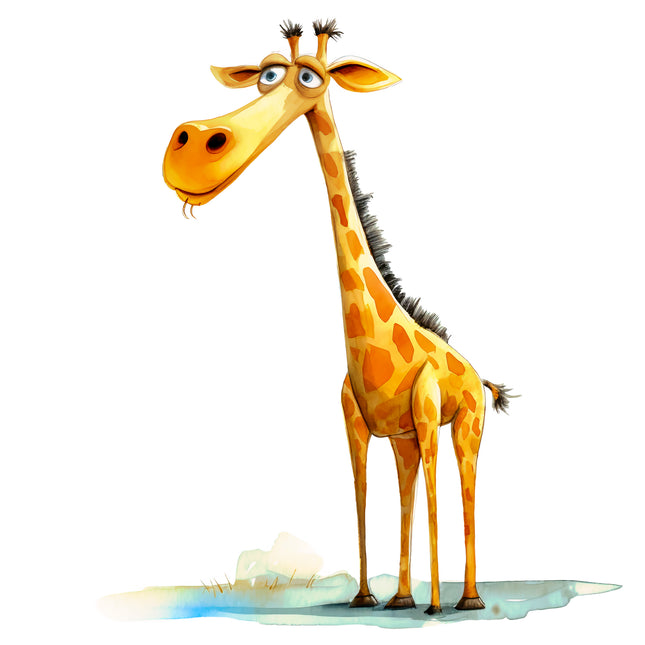 Quirky Humor Giraffe 100% Cotton Fabric Panel Block EE2792