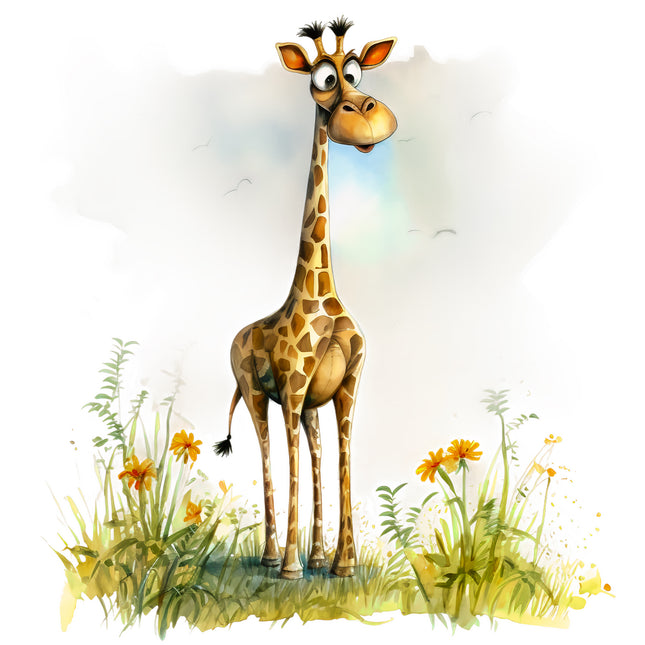 Quirky Humor Giraffe 100% Cotton Fabric Panel Block EE2794