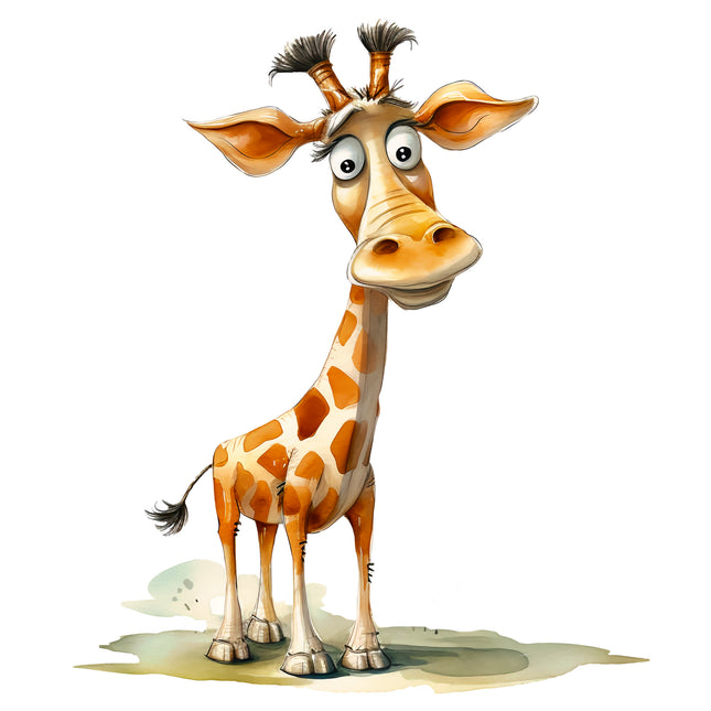 Quirky Humor Giraffe 100% Cotton Fabric Panel Block EE2796