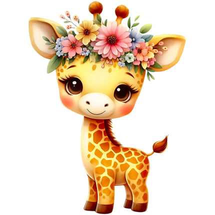 Baby Giraffe 100% Cotton Fabric Panel Block EE2802