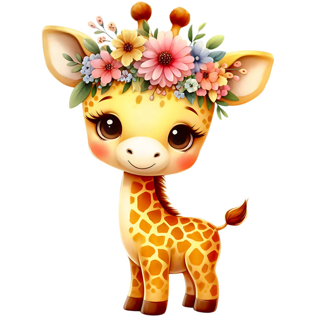 Baby Giraffe 100% Cotton Fabric Panel Block EE2802