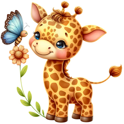 Baby Giraffe 100% Cotton Fabric Panel Block EE2803