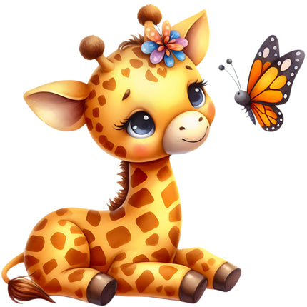 Baby Giraffe 100% Cotton Fabric Panel Block EE2804