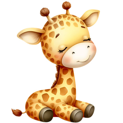 Baby Giraffe 100% Cotton Fabric Panel Block EE2810