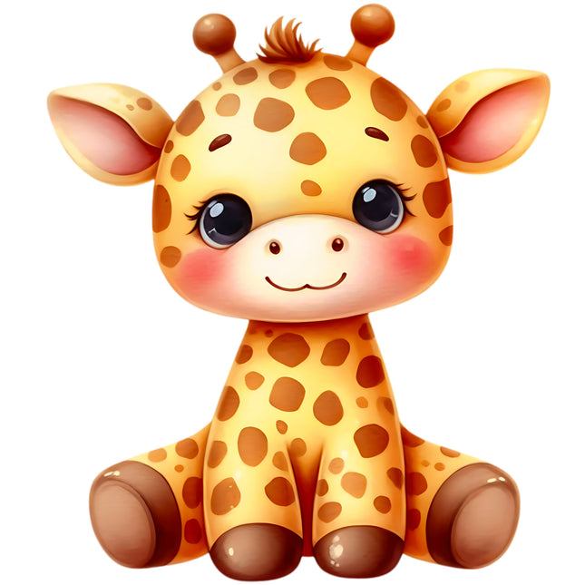 Baby Giraffe 100% Cotton Fabric Panel Block EE2813