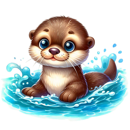 Otter 100% Cotton Fabric Panel Block EE2827