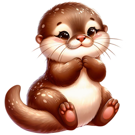 Baby Otter 100% Cotton Fabric Panel Block FLIP-EE2831