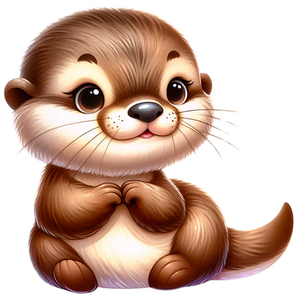 Otter 100% Cotton Fabric Panel Block EE2835