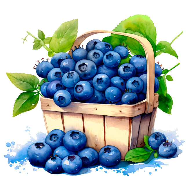 Blueberries 100% Cotton Fabric Panel Block EE284