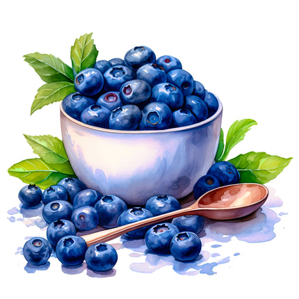 Blueberries 100% Cotton Fabric Panel Block EE286