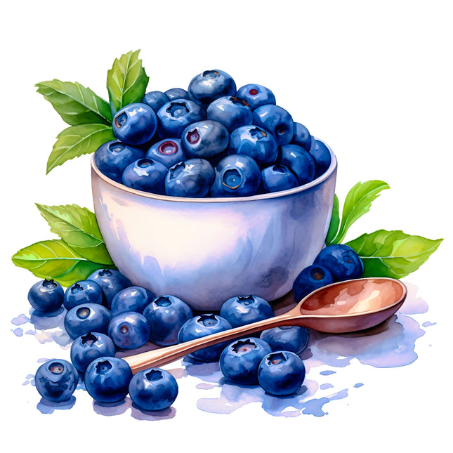 Blueberries 100% Cotton Fabric Panel Block EE286