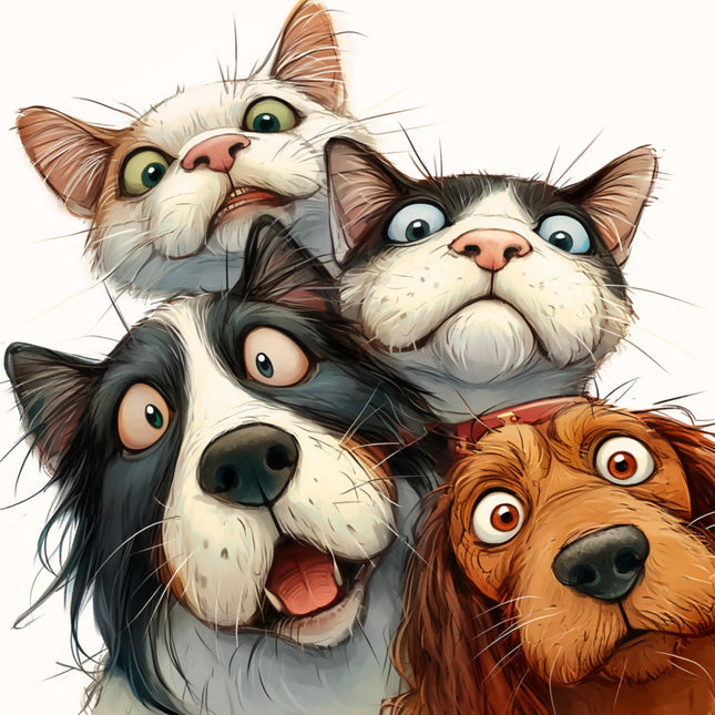 cats and dogs fabric panel