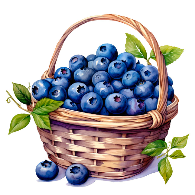 Blueberries 100% Cotton Fabric Panel Block EE287