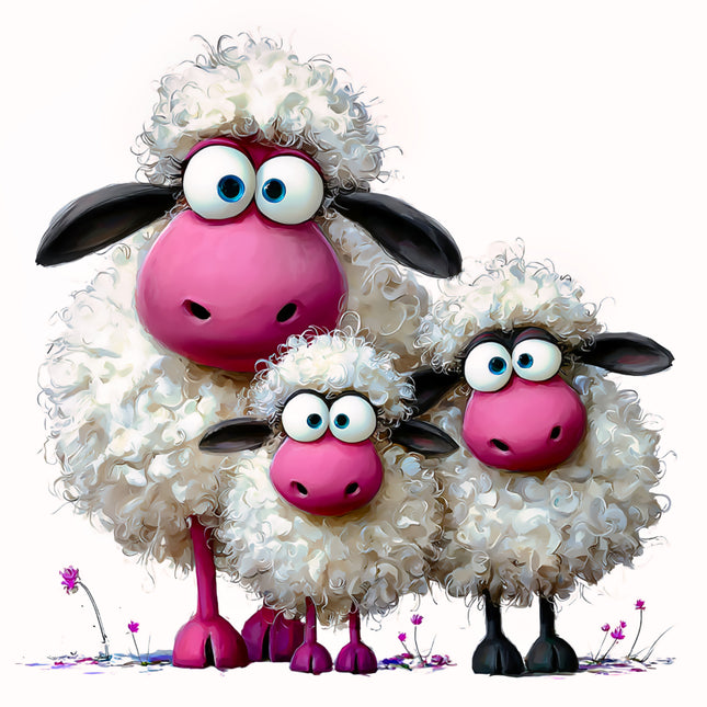 Humor Quirky Sheep 100% Cotton Fabric Panel Block EE2871