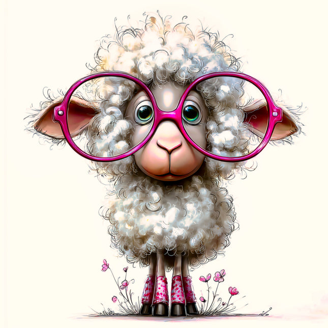 Humor Quirky Sheep 100% Cotton Fabric Panel Block EE2890