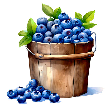 Blueberries 100% Cotton Fabric Panel Block EE291